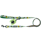 Road trip theme dog leash kit with poop bag carrier