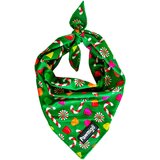 Pawmigo Christmas holiday peppermint candy cane gum drop green cooling dog bandana
