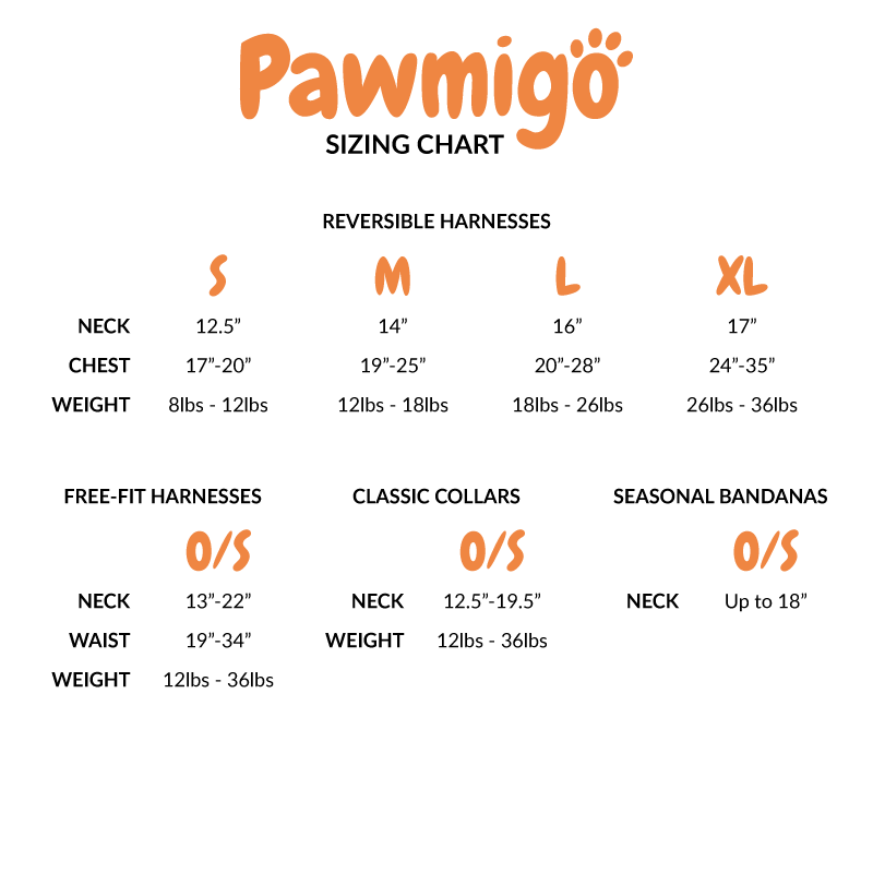 Pawmigo Sizing Chart