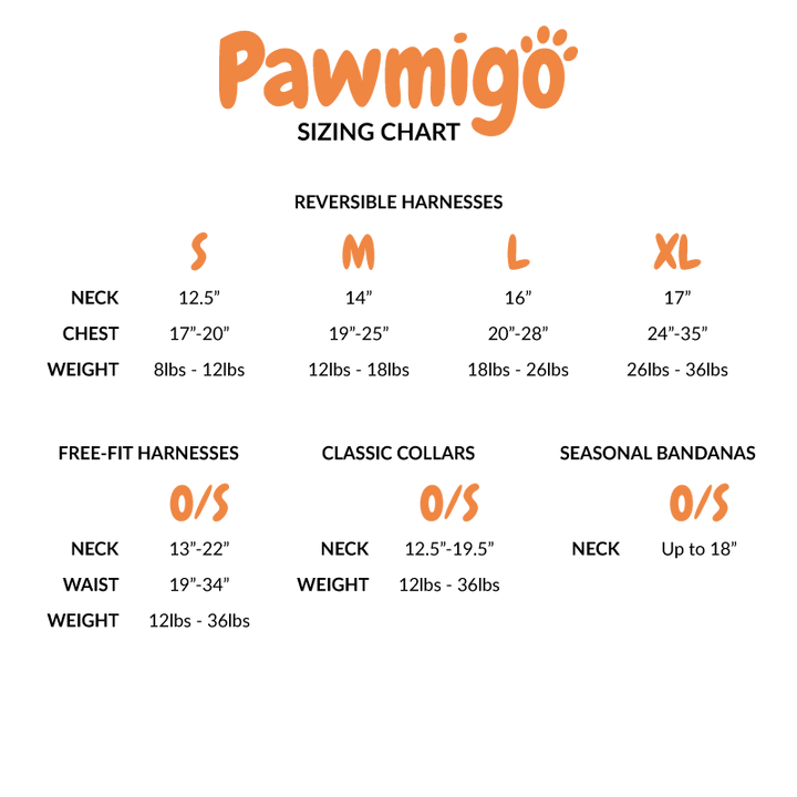 Pawmigo Sizing Chart