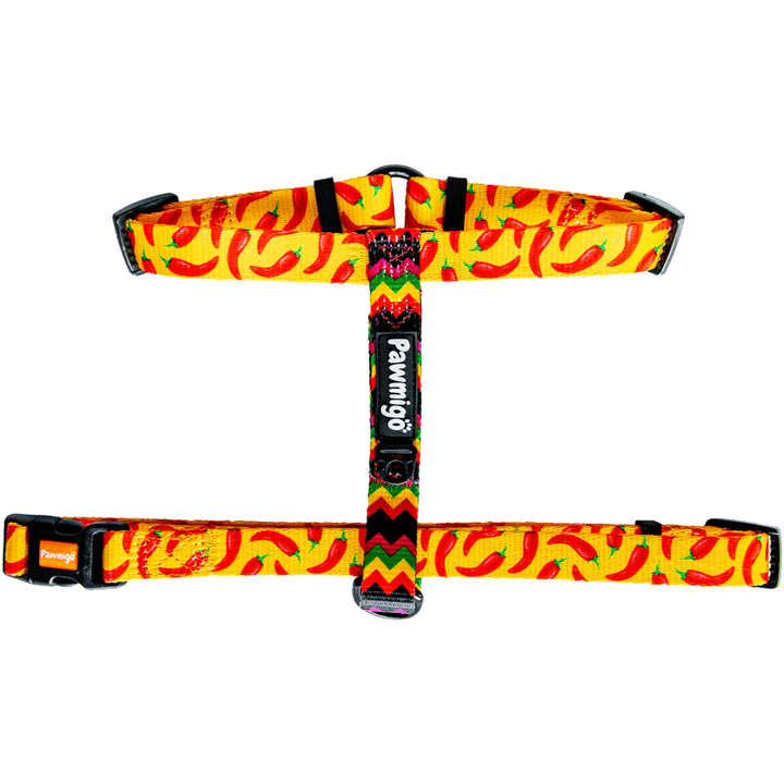 Pawmigo hot pepper taco Tuesday Mexican Cinco de Mayo fiesta adjustable strap dog harness