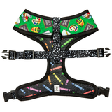 Back to school, teacher themed reversible dog harness for small to medium breeds.